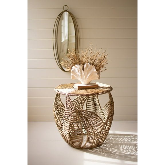 KAlALOU FERN DETAIL SEAGRASS SIDE TABLE A6318