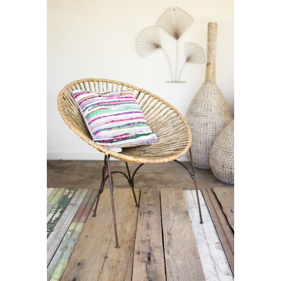 Kalalou Rush Moon Chair with Rustic Recycled Metal Frame A2239
