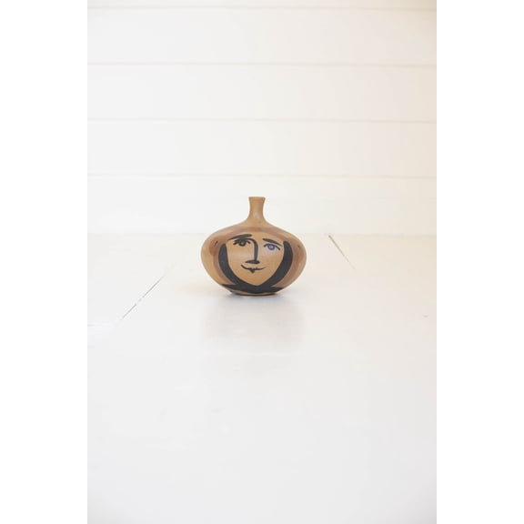 Kalalou Splatter Paint Ceramic Face Vase