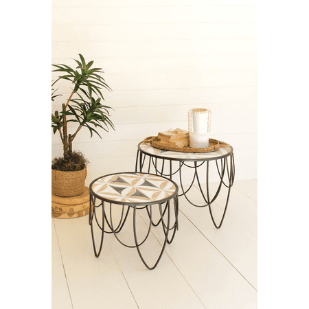 Kalalou Stair Step Wood and Metal Display Unit