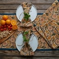 thumbnail image 1 of Kalamkaari Beige Floral 72 x 14 Table Runner 20 x 20 Napkin Set, 1 of 4