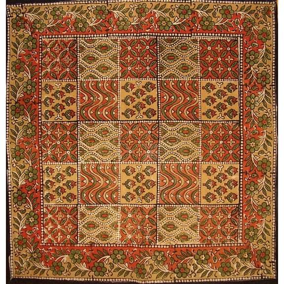 Kalamkari Block Print Cotton Table Napkin 20" x 20" Multi Color