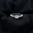 thumbnail image 1 of Kalapi Jewel 1.1 Ct Princess Cut Moissanite Engagement Ring for Women – 14K White Gold Plated Solitaire with Accent Bezel Set Design – Elegant Wedding Promise Ring in Prong Setting, 1 of 3