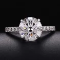 thumbnail image 1 of Kalapi Jewel 1.6 Ct Round Cut Moissanite Engagement Ring for Her - 14K White Gold Plated Ring - Elegant Solitaire Wedding Ring for Women's - Perfect Gift for Proposal or Anniversary, 1 of 4