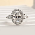 thumbnail image 1 of Kalapi Jewel 1.7 Ct Moissanite Oval Cut Engagement Ring for Women - 14K White Gold Plated Wedding Jewelry - Halo Gift Ring for Her Anniversary Proposal or Bridal Romantic Special Occasion, 1 of 4