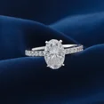 thumbnail image 1 of Kalapi Jewel 1.8 Ct Oval Cut Moissanite Ring - Moissanite Engagement Hidden Halo Ring - 14K White Gold Plated Ring for Women's - Gift for Proposal or Anniversary - Stunning Jewelry for Her, 1 of 4
