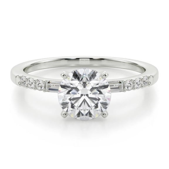 Kalapi Jewel 1.92 Ct Round Cut 3-Stone Lab-Created Simulated Diamond Ring 14K White Gold Plated