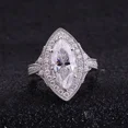 thumbnail image 1 of Kalapi Jewel 14K White Gold Plated 1.8 Ct Marquise Cut Engagement Milgrain Ring - Moissanite Filigree Ring - Timeless Cocktail Ring for Women - Perfect for Proposals and Celebrations, 1 of 4