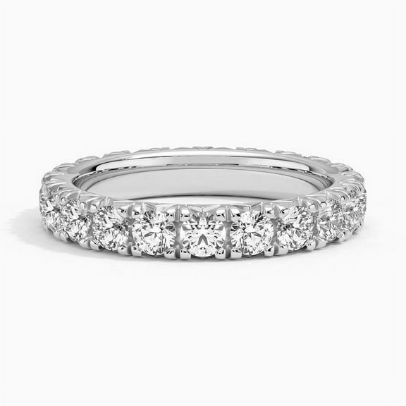 Kalapi Jewel 2.6 Ct Round Cut Lab Diamond Ring - 14K White Gold Plated Rings - Wedding Engagement Band - Curved Casual Office Wear Stacking Ring Design