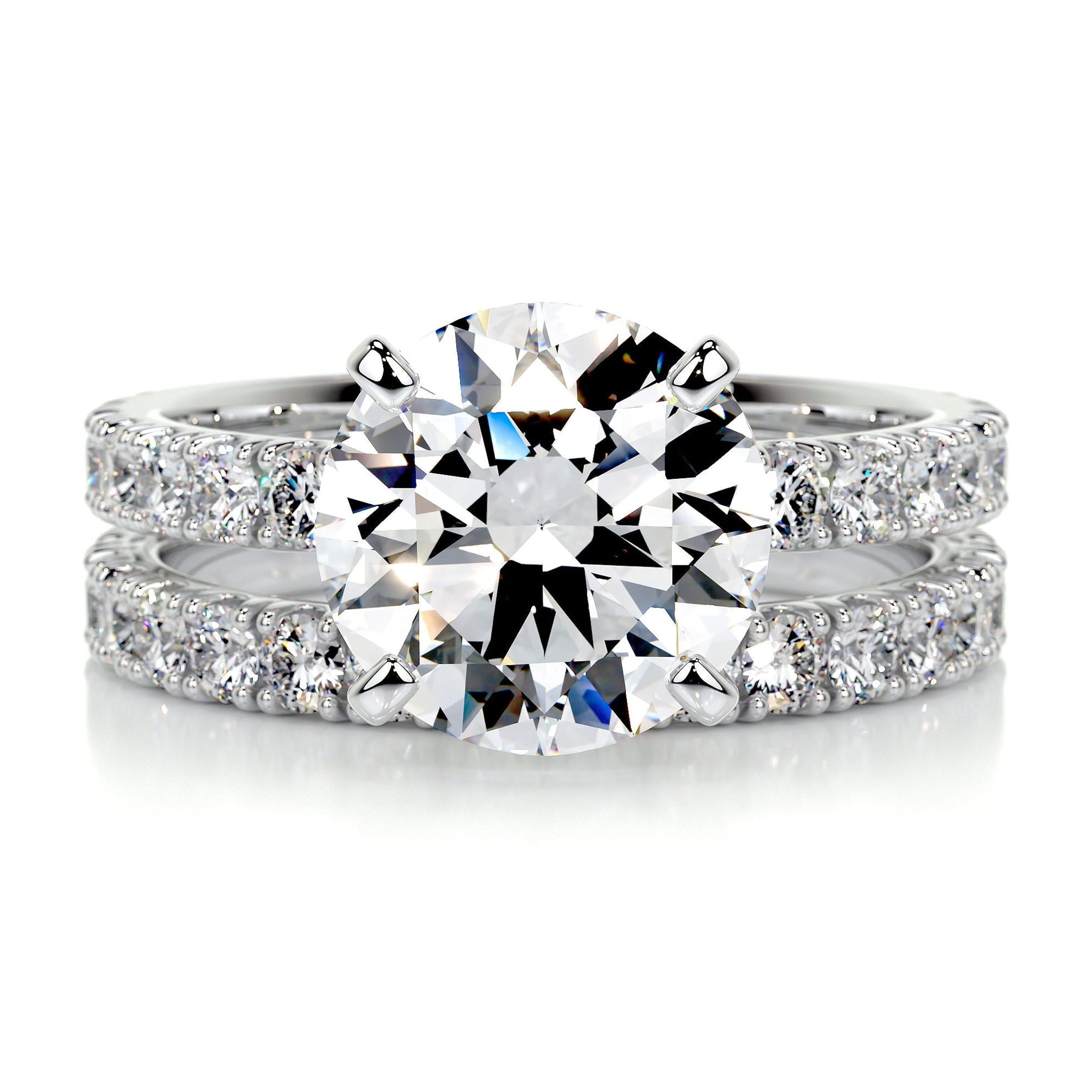 2 Ct Cut Simulated Diamond In 14k White Gold Plated Women's Halo - Foto 7