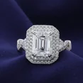 thumbnail image 1 of Kalapi Jewel Women’s Emerald Cut 1.4 Ct Moissanite Double Halo Art Deco Ring – Unique 14K White Gold Plated Engagement Ring with Prong Setting – Elegant Wedding & Gift Jewelry, 1 of 4