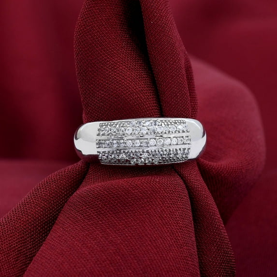 Kalapi Jewel 1.4 Ct Round Cut Moissanite Rings for Women's - 14K White Gold Plated Engagement Wedding Anniversary Bands - Romantic Jewelry Gift for Bride Proposal Day - Gift for Bride or Occasion