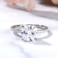 thumbnail image 1 of Kalapi Jewel 1.5 Ct Cushion Cut Moissanite Ring - 14K White Gold Plated Engagement Wedding Ring for Women - Hidden Moissanite Design - Elegant Proposal Jewelry Gift for Her, 1 of 3