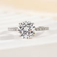 thumbnail image 1 of Kalapi Jewel 1.5 Ct Moissanite Engagement Halo Ring - 14K White Gold Plated Round Cut Ring - Elegant Moissanite Jewelry - Perfect Gift for Proposals or Anniversaries - Timeless Bridal Ring, 1 of 3
