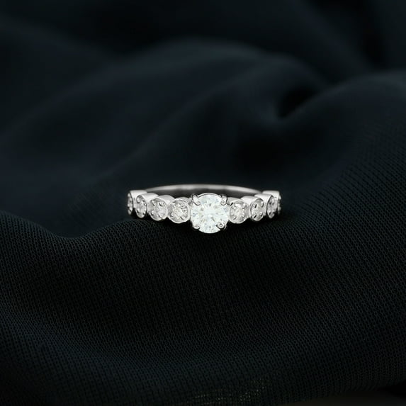 Kalapi Jewel 1.6 Ct Moissanite Engagement Ring - Elegant Round Cut Ring in 14K White Gold Plated Moissanite Ring - Beautiful Women's Wedding Ring for Women's - Gifts for Anniversaries