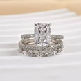 thumbnail image 1 of Kalapi Jewel 14K White Gold Plated Engagement Trio Ring Set - 1.6 Ct Radiant Cut Moissanite Trio Set Ring for Her - Moissanite Ring Set for Women's - Great Gift for Weddings or Anniversaries, 1 of 3