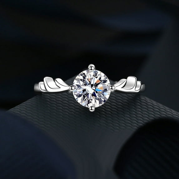 Kalapi Jewel Classic Solitaire Engagement Ring in 14K White Gold Plated – Round Cut 1.3 Ct Moissanite for Women – Timeless 4 Prong Design – Perfect for Wedding, Anniversary or Daily Wear