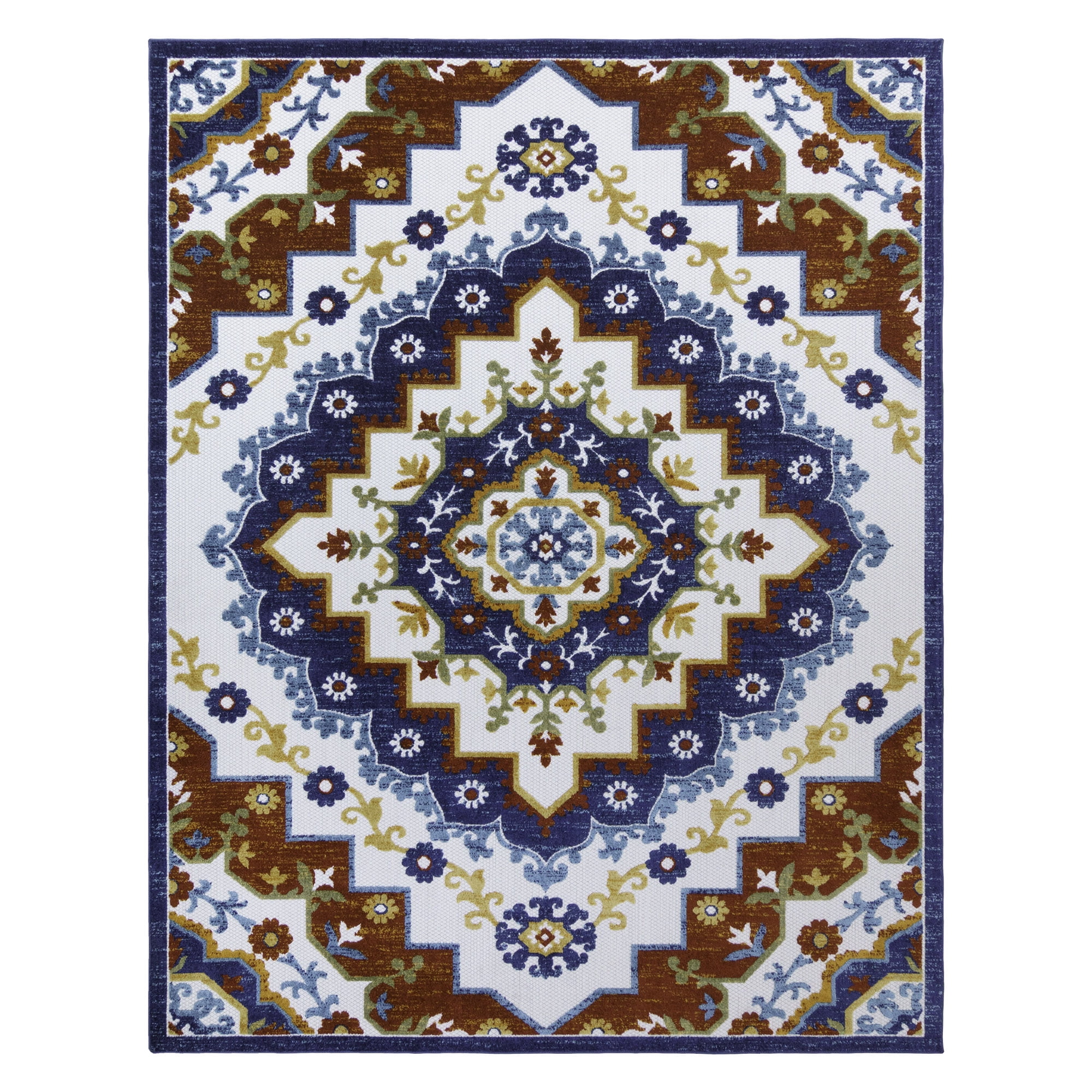 Kalari Amira Indoor/ Outdoor Polypropylene Blue Flat Weave Area Rug, 6x9