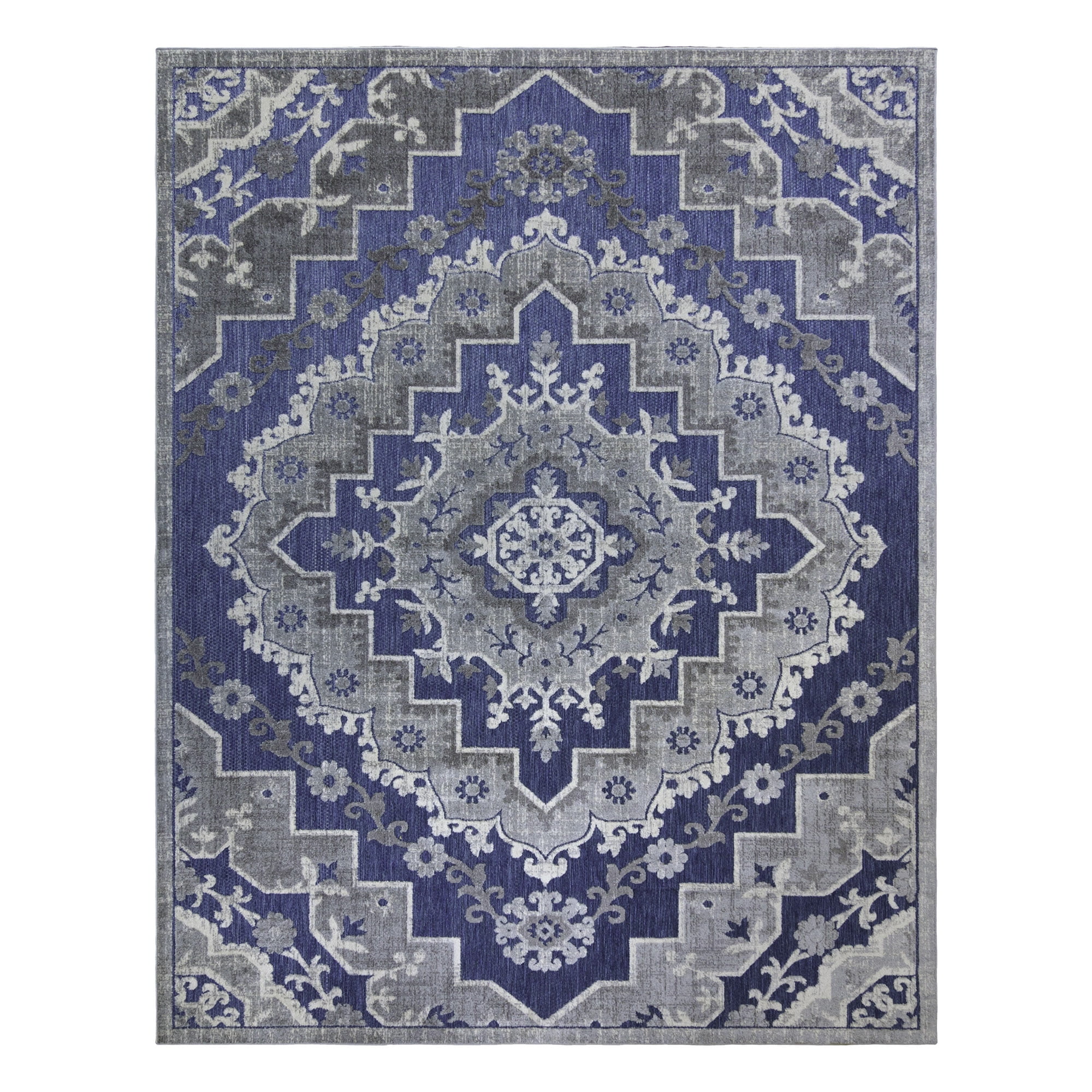 Kalari Amira Indoor/ Outdoor Polypropylene Blue/Gray Flat Weave Area Rug, 9x13