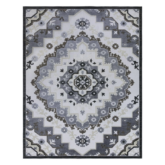 Kalari Amira Indoor/ Outdoor Polypropylene Gray Flat Weave Area Rug, 9x13