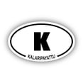 thumbnail image 1 of Kalaripayattu K Oval Bumper Sticker 3M Vinyl Decal 3 in x 5 in, 1 of 3