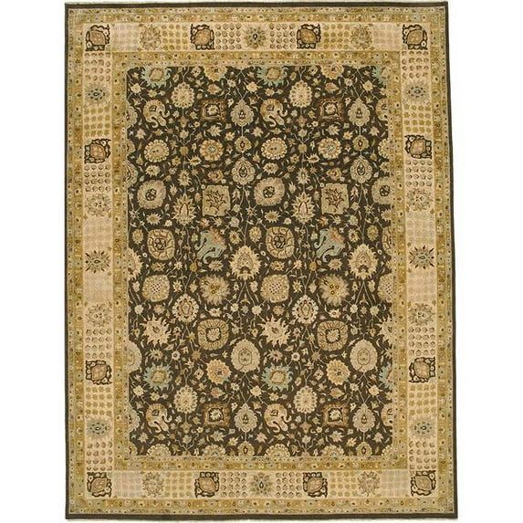 Kalasha Kashan Mocha & Cream Area Rug - 6 x 9 ft.