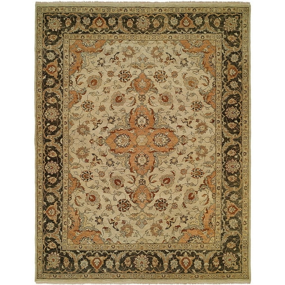 Kalaty Allegro Area Rug AL-635 Traditional Brown Floral Medallion, 2' x 10', 2' x 10', Brown, 2' x 10'
