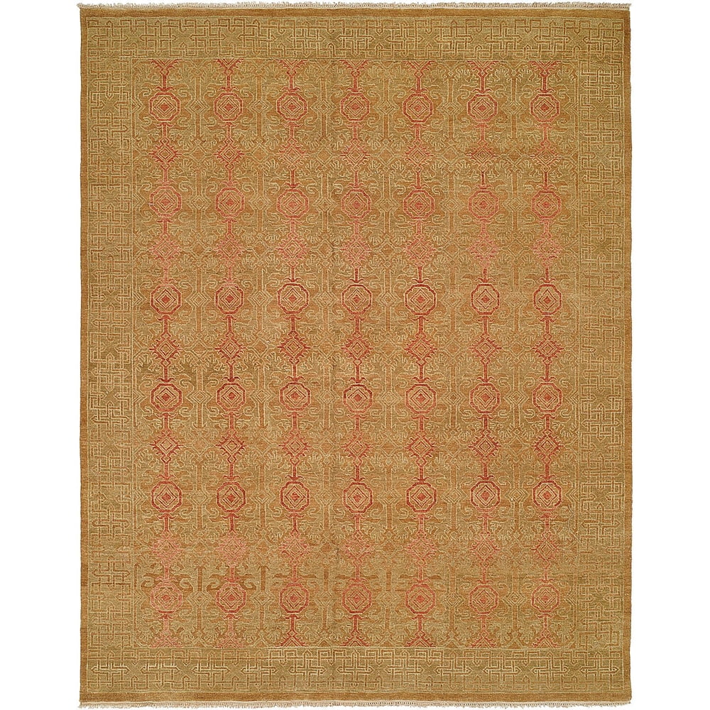 Kalaty Allegro Area Rug AL-643 Traditional Brown Floral Medallion, 2' x ...