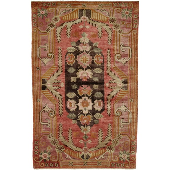 Kalaty Carol Bolton Area Rug CB-890 Transitional Multi, Multi, 6' x 9'