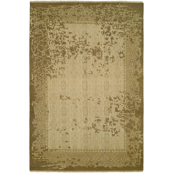Kalaty Caspian Area Rug CP-830 Contemporary Design with Rectangle Green, 8' x 10'