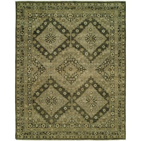 Kalaty Delano Area Rug DL-106 Traditional Green, Green, 3' x 5'