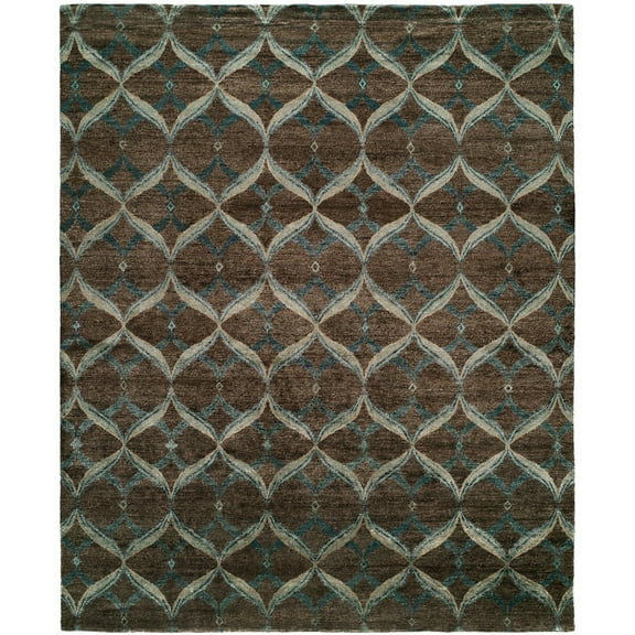 Kalaty Inspira Area Rug IN-940 Mocha Rings Curves 2' 6" x 10' Rectangle