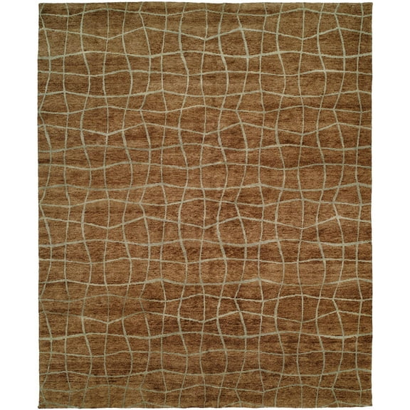 Kalaty Jade Area Rug JD-663 Brown Lined Waves 2' x 3' Rectangle
