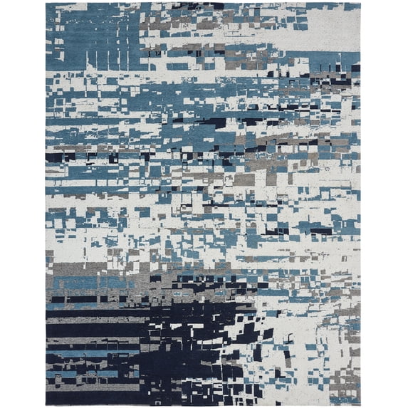 Kalaty Jardin Area Rug JR-642 Blue Faded Distressed 3' 6" x 5' 6" Rectangle