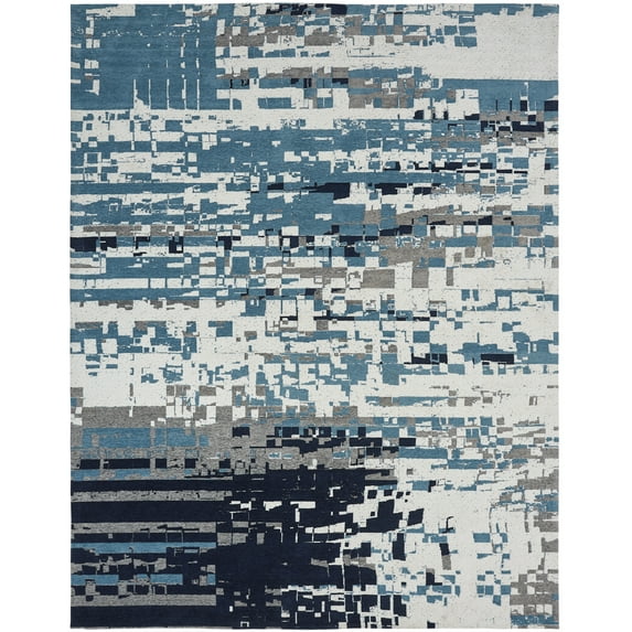 Kalaty Jardin Area Rug JR-642 Blue Faded Distressed 7' 6" x 9' 6" Rectangle