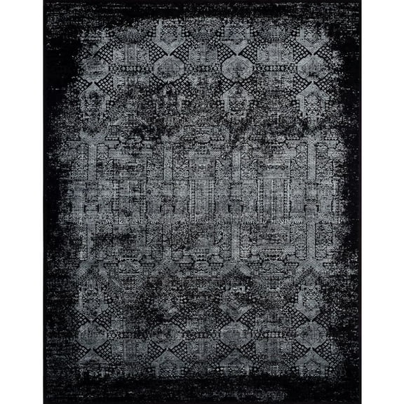 Kalaty Kingsley Area Rug KL-344 Traditional Black, Black, 2' x 10'
