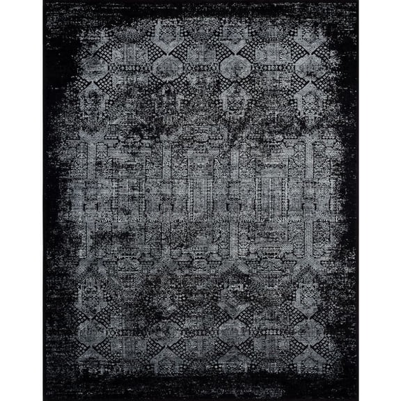 Kalaty Kingsley Area Rug KL-344 Traditional Black, Black, 2' x 3'
