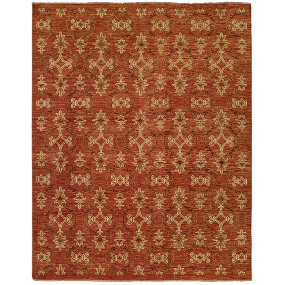 Kalaty Luxe Area Rug LX-873 Transitional Red Modern Bohemian, Red, 2' x 3'