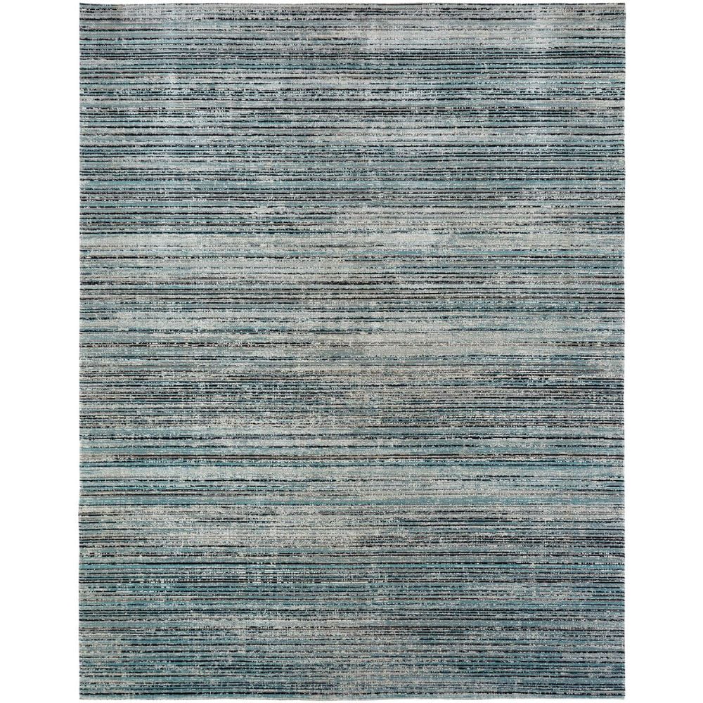 Kalaty Modena Area Rug MO-350 Aqua Strie Streaks Banded, Blue, 12' x 15 ...