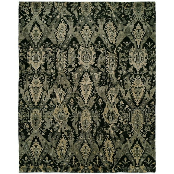Kalaty Milano Area Rug ML-162 Transitional Black Borderless, Black, 2' x 3'