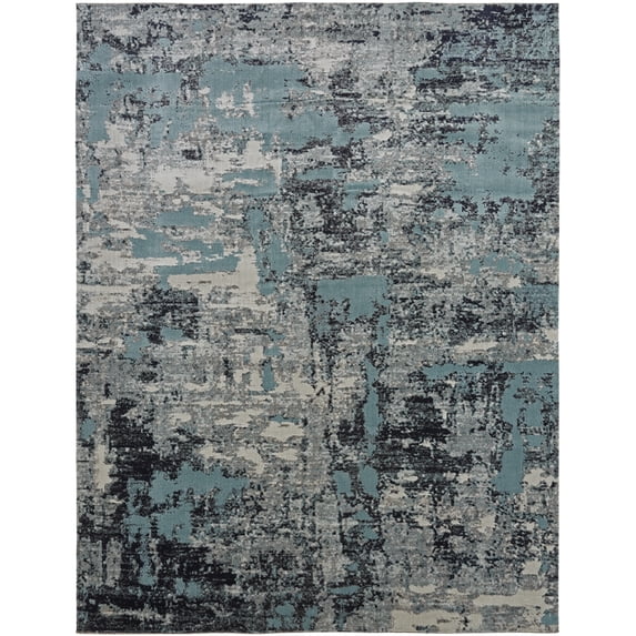 Kalaty Modena Area Rug MO-357 Aqua / Zinc Worn Faded 8' 6" x 11' 6" Rectangle