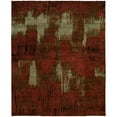 thumbnail image 1 of Kalaty Natori Dynasty Area Rug ND-307 Contemporary Red Geometric, Red, 3' x 5', 1 of 3