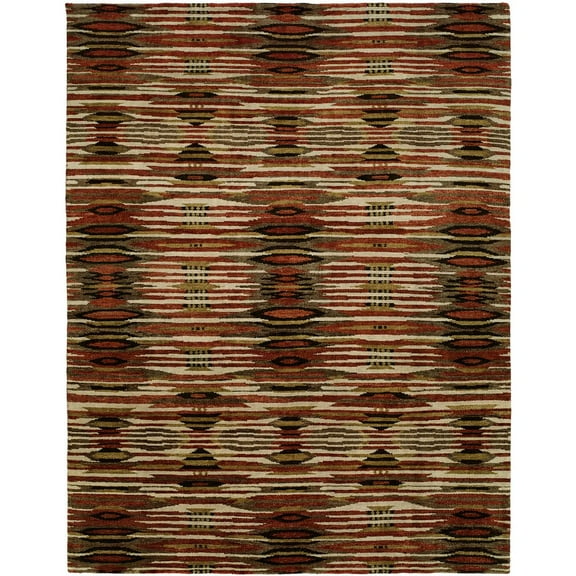 Kalaty Natori Dynasty Area Rug ND-310 Contemporary Multi Geometric, Multi, 2' x 10'
