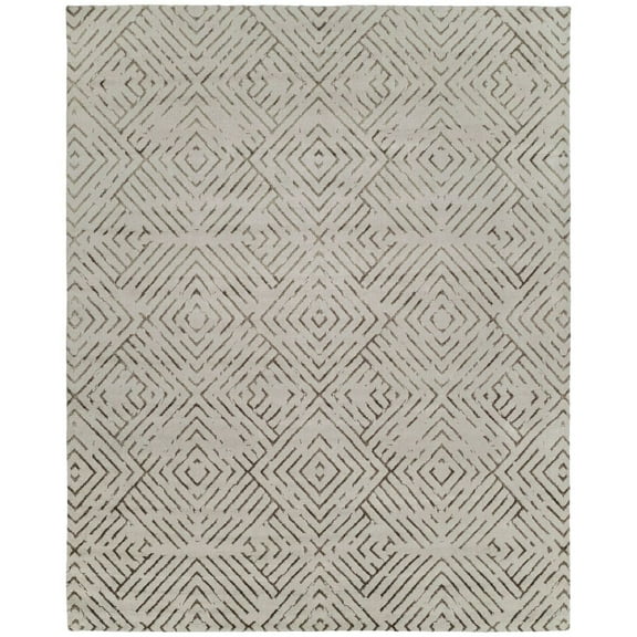 Kalaty Natori Shangri-La Area Rug NS-552 Contemporary Grey Geometric, Gray, 2' x 3'