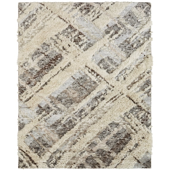 Kalaty Polaris Area Rug PO-016 Parchment/Greys Scratches Faded 9' 6" x 13' Rectangle