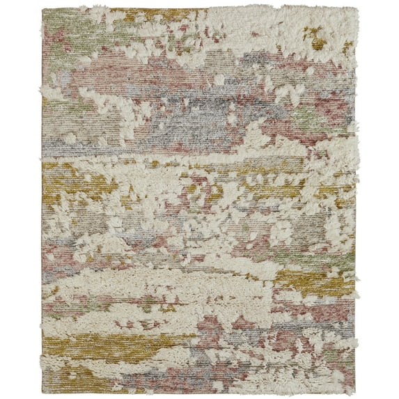 Kalaty Polaris Area Rug PO-018 Rose Multi Distressed Layered 5' 6" x 8' 6" Rectangle