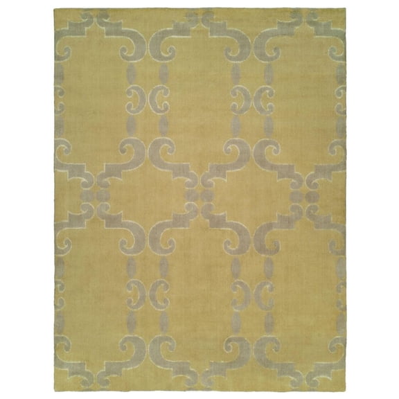 Kalaty Portfolio Area Rug PF-346 Contemporary Yellow Geometric, Yellow, 2' x 3'