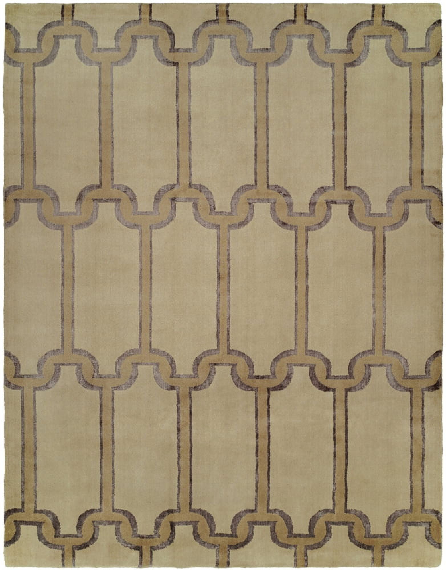 Kalaty Portfolio Area Rug PF-348 Traver Blocks Curved 6' x 9' Rectangle ...