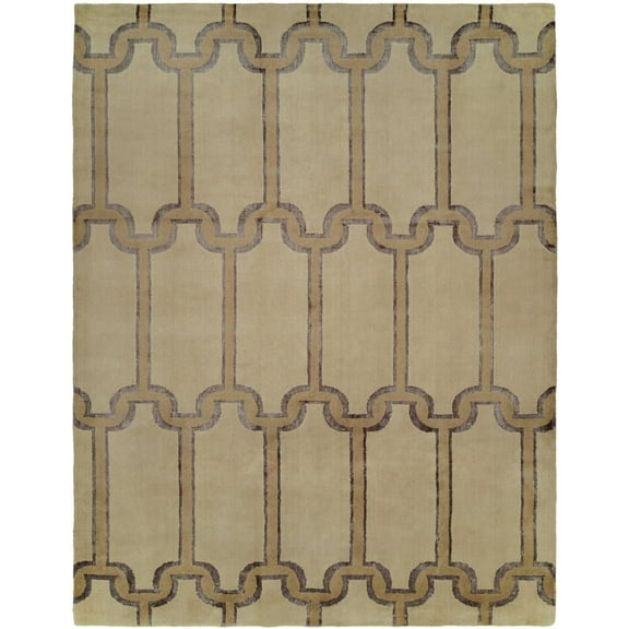 Kalaty Portfolio Area Rug PF-348 Traver Blocks Curved 6' x 9' Rectangle