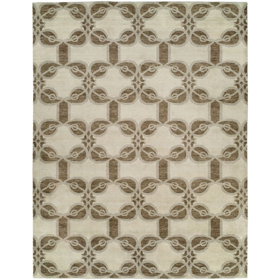 Kalaty Portfolio Area Rug PF-357 Contemporary White Geometric, White, 2' x 3'